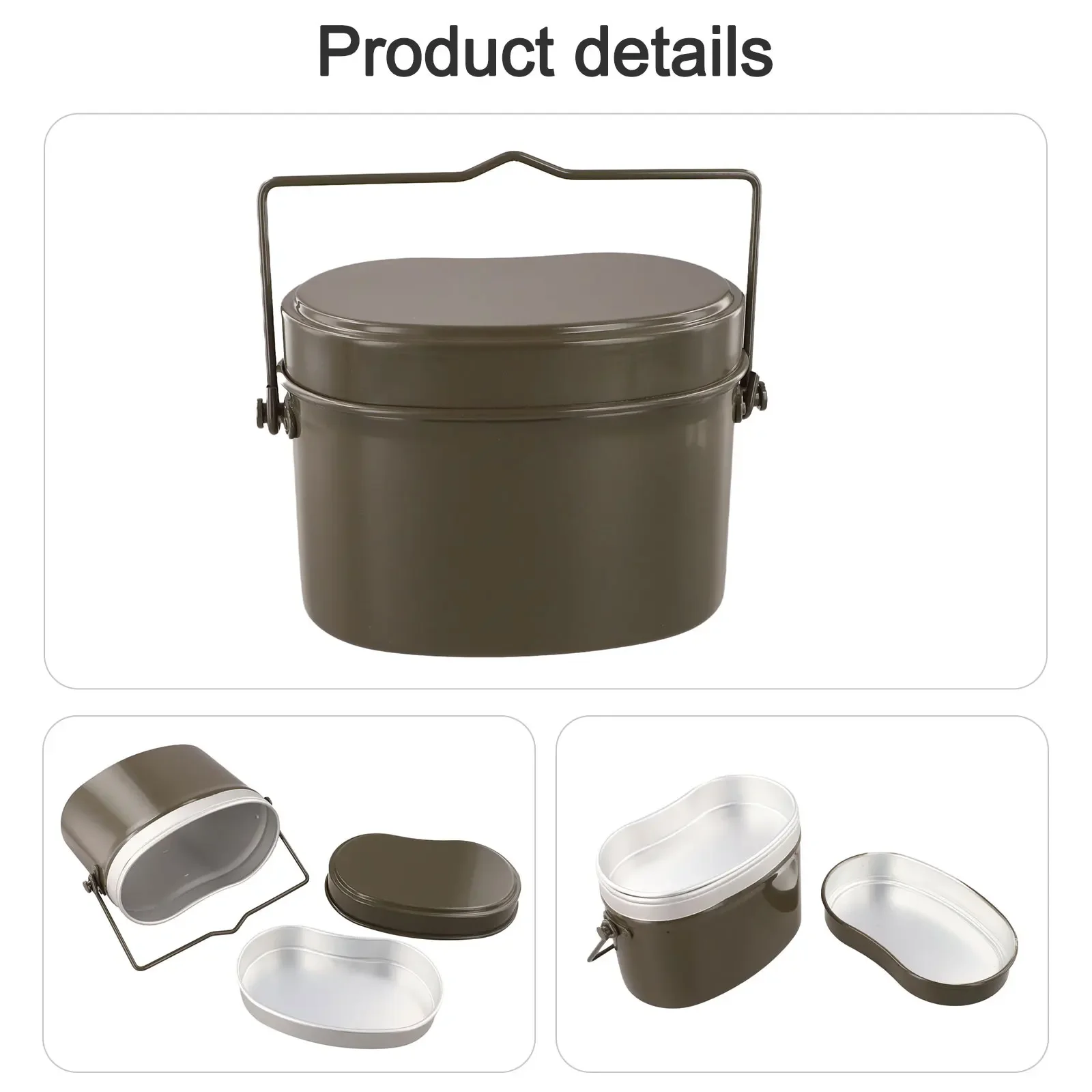 Compact Aluminum Alloy Outdoor Camping Tableware Cookware Set with Saucepan and Water Volume Scale for Food Management