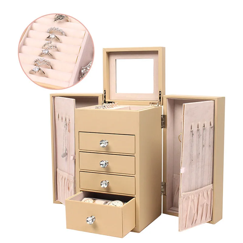 Large capacity multi-layer hand jewelry jewelry box earrings earrings necklace display stand ring storage box