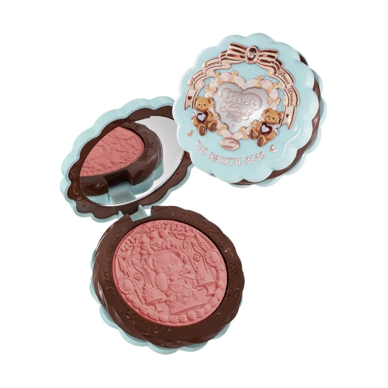 Flower Knows Sweetie Bear 5g Zijde Satijn Blush Gezichtscosmetica Natuurlijke verhelderende blijvende matte afwerking