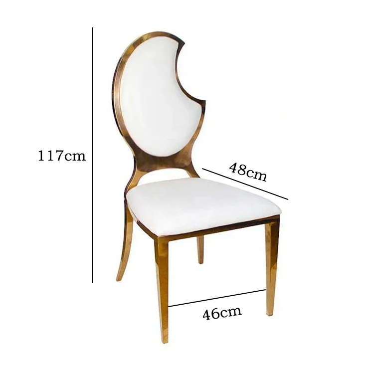 Most popular new creative style PU leather stainless steel dining chair with round backrest elegant stool for dining room