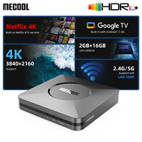 TV Box Android MECOOL 2025 M2 Pro Google TV 11 With Netflix Certification 2+16G 4K S905Y4 2T2R WIFI5 2.4G/5G 100M Media Player
