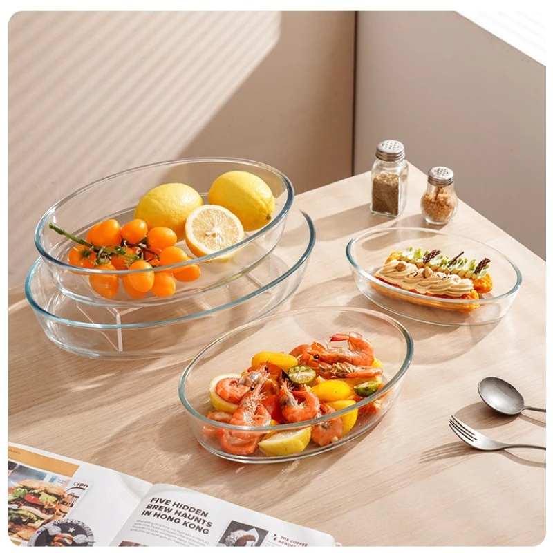 GLASS PLATE OVEN AND MICROWAVE SPECIAL USE HIGH TEMPERATURE RESISTANT HOUSEHOLD FISH STEAMING AND BAKING PLATE