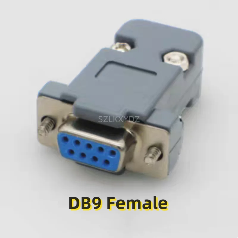 10PCS/LOT DB9 Male/DB9 Female  Plastic case RS232 serial plug 9-pin serial metal case