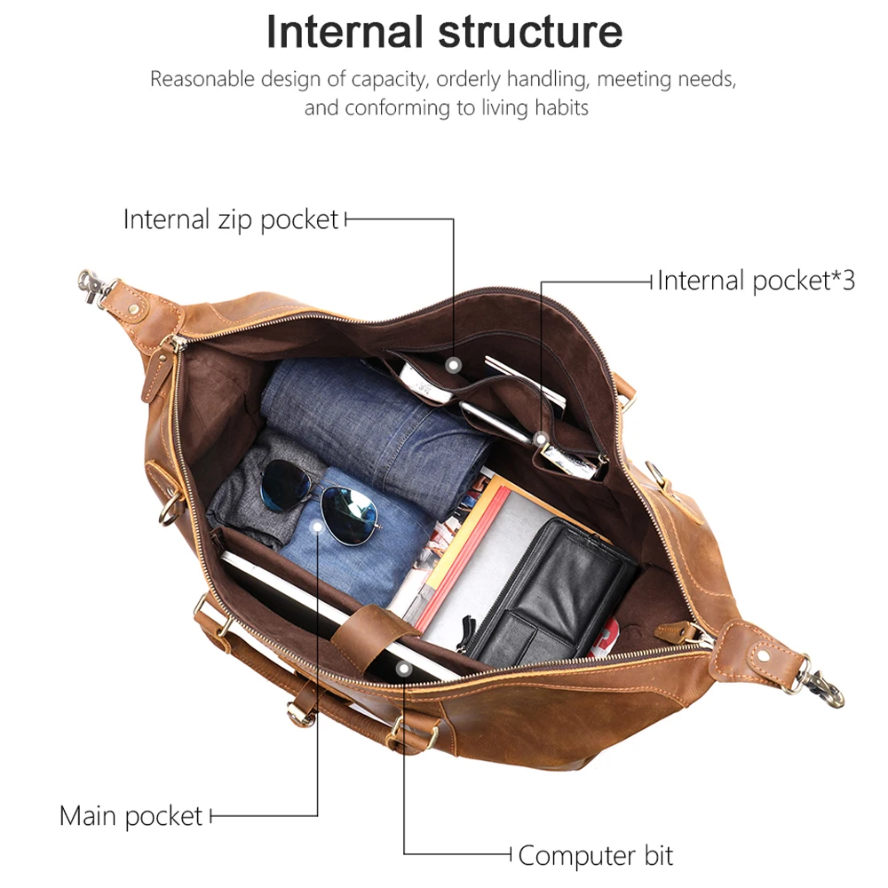 MVA Personalised Handmade Leather Duffle Bag Large Travel Bag Mens Weekender Bags Overnight Holiday Vacation Duffel Bag Handbag