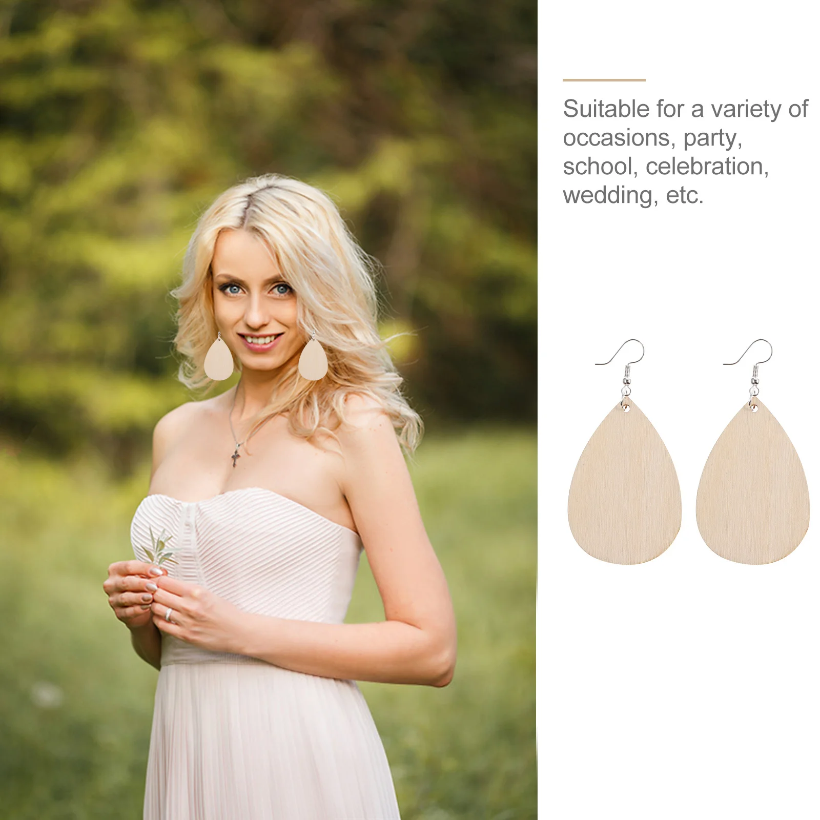 300Pcs Wooden Earrings Set Unfinished Wood Pendant DIY Craft Kit Party Celebration Wedding Jewelry Pendants Earring Pendant Kit