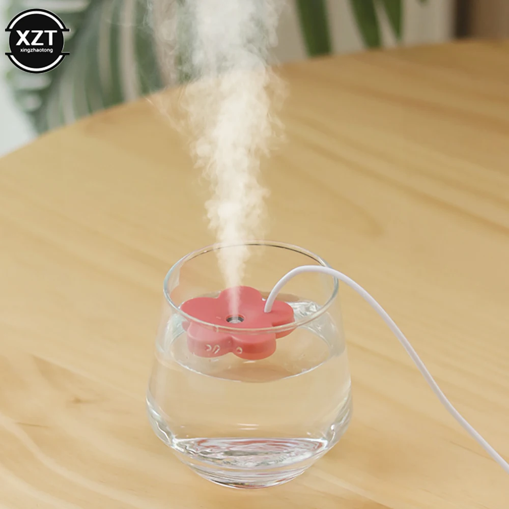 USB Portable Mini Petal Shape Air Humidifier Ultrasonic Aromatherapy Diffusers for Home Plants Purifier