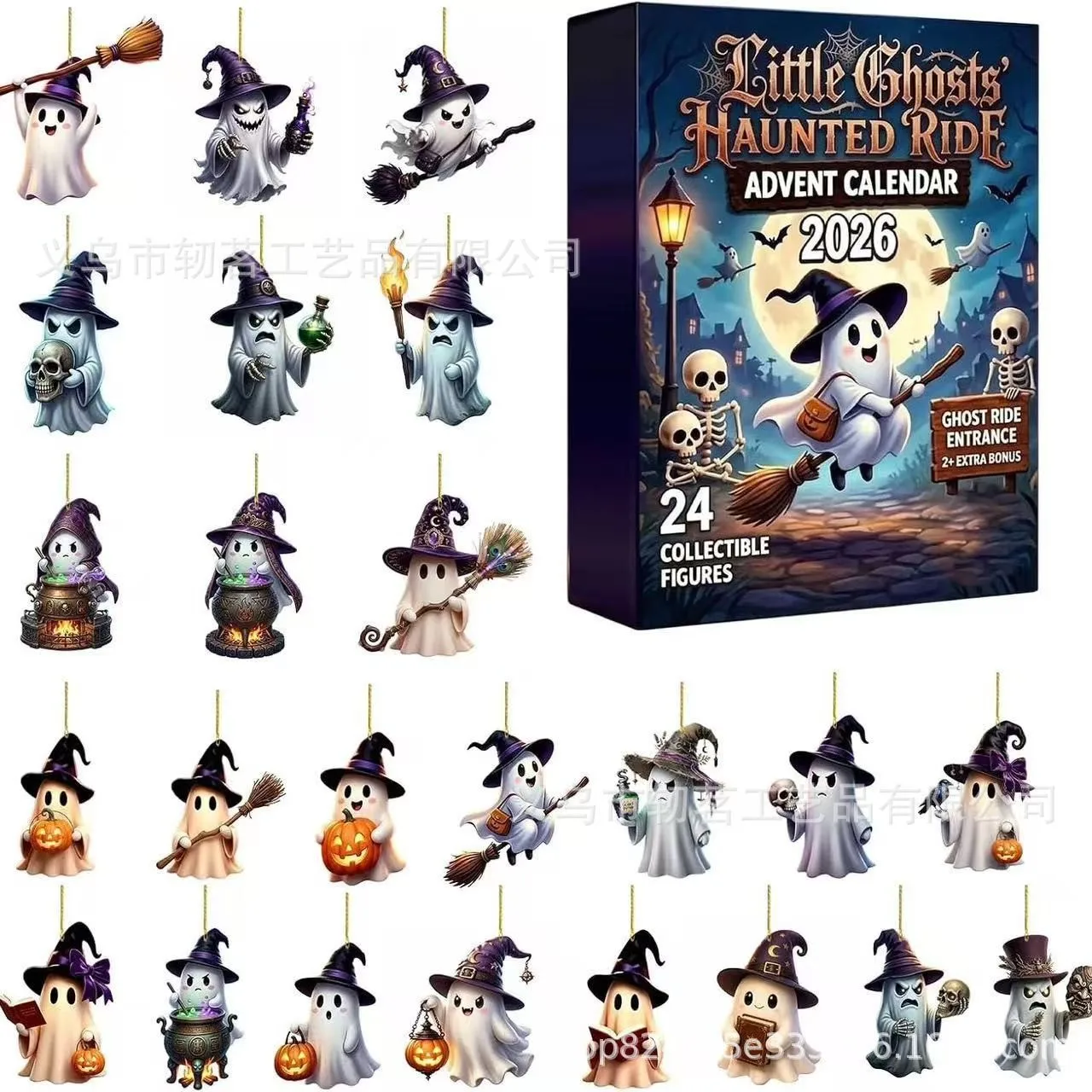 Halloween Props Calendar Acrylic Halloween Countdown Advent Calendar Ornament Set Holiday Surprise Gift