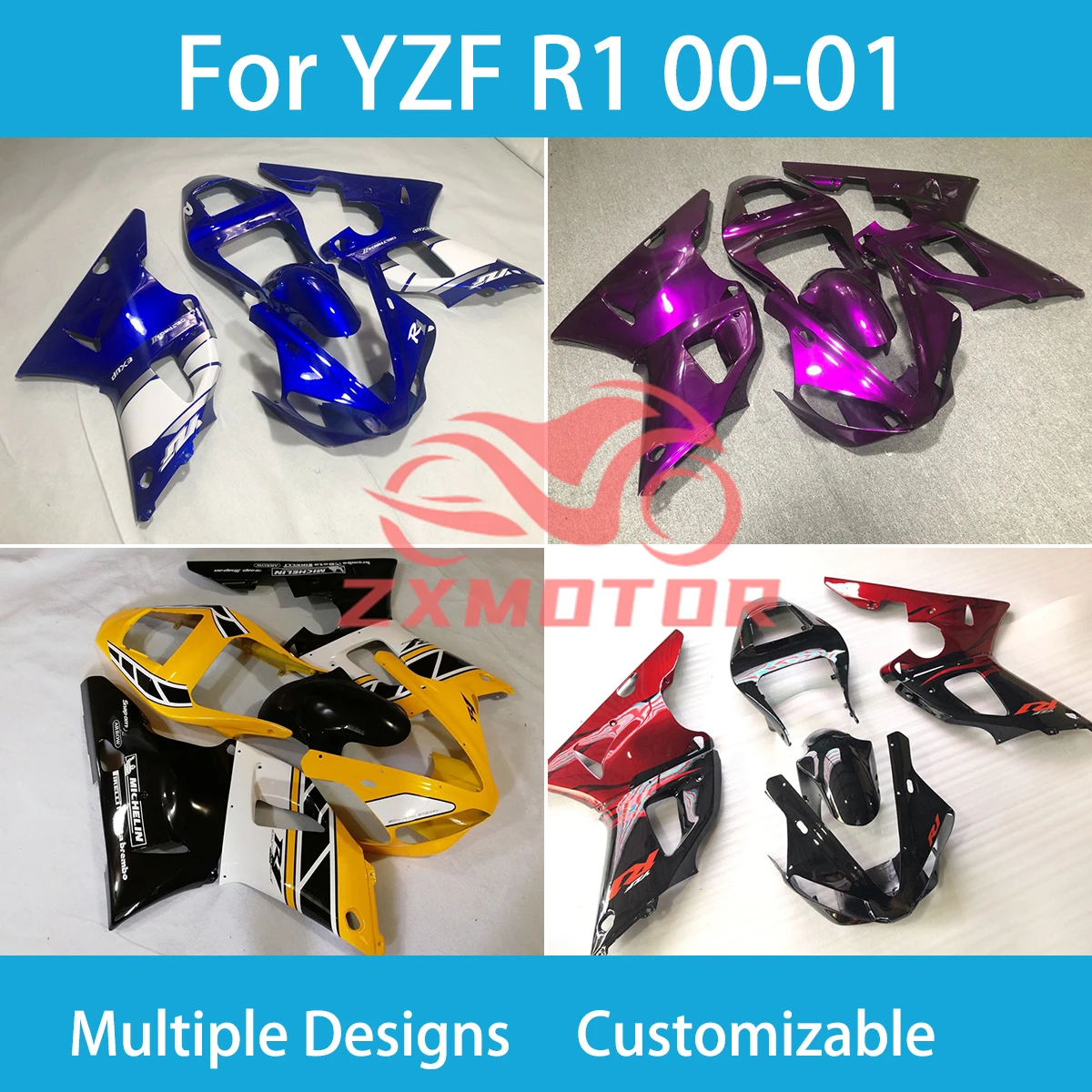 

YZF R 1 2000 2001 Bodywork Fairings for Yamaha YZF R1 00 01 Free Customization Prime ABS Injection Molding Fairing Kit