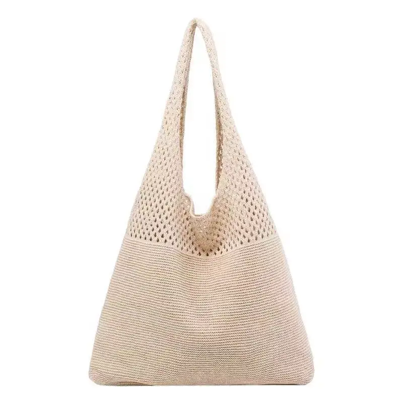 Bolso de fiesta en la playa de verano, monederos, bolso de compras, bolso de punto ahuecado Vintage para mujer, bolso de hombro para mujer, bolso de mano