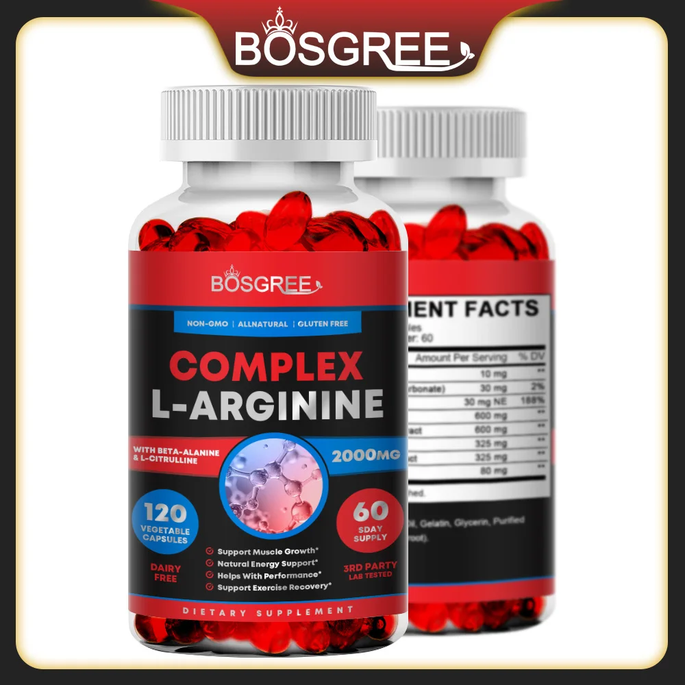 L-Arginine Supplement Helps Build Muscle& Supports Blood Flow,Circulation, Nutrient Delivery-Heart Health- Exercise Performance
