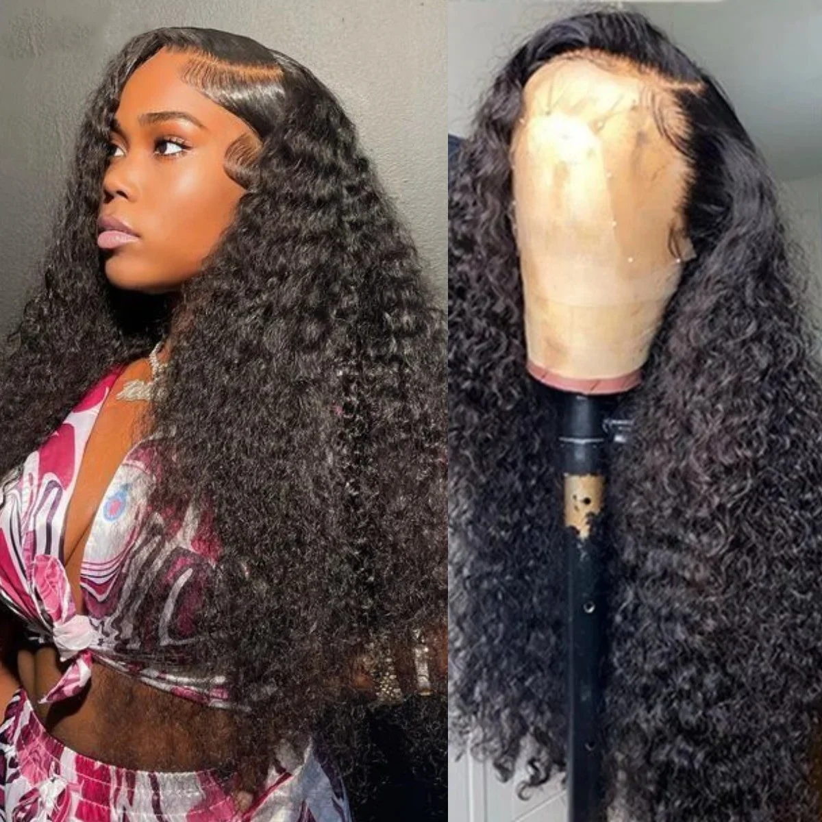 

200% 32 34 36Inch Curly 13x4 HD Deep Wave Lace Front Wig Human Hair For Women 4x4 Lace Closure Wig Pre Plucked Lace Frontal Wigs