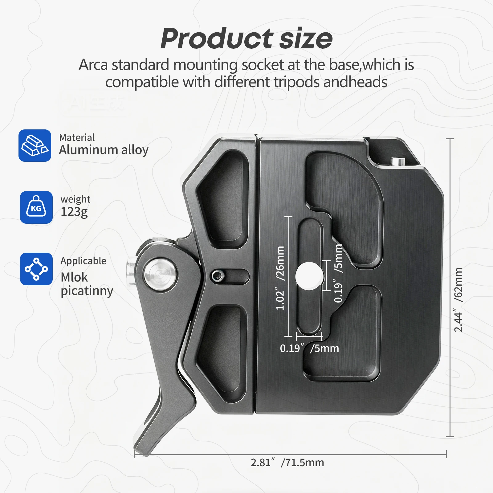 XAMOREST Hunting Quick Release Plate Clamp - Arca/Picatinny Dual Use, Aluminum Alloy Quick Lever, Compatible with Rifle Rails