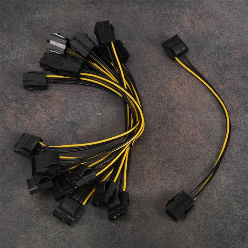 QWE-10 قطعة موليكس إلى PCI-E محول الطاقة IDE 4Pin 4 دبوس أنثى إلى 6 دبوس أنثى 6Pin الرسومات بطاقة الفيديو محول كابل