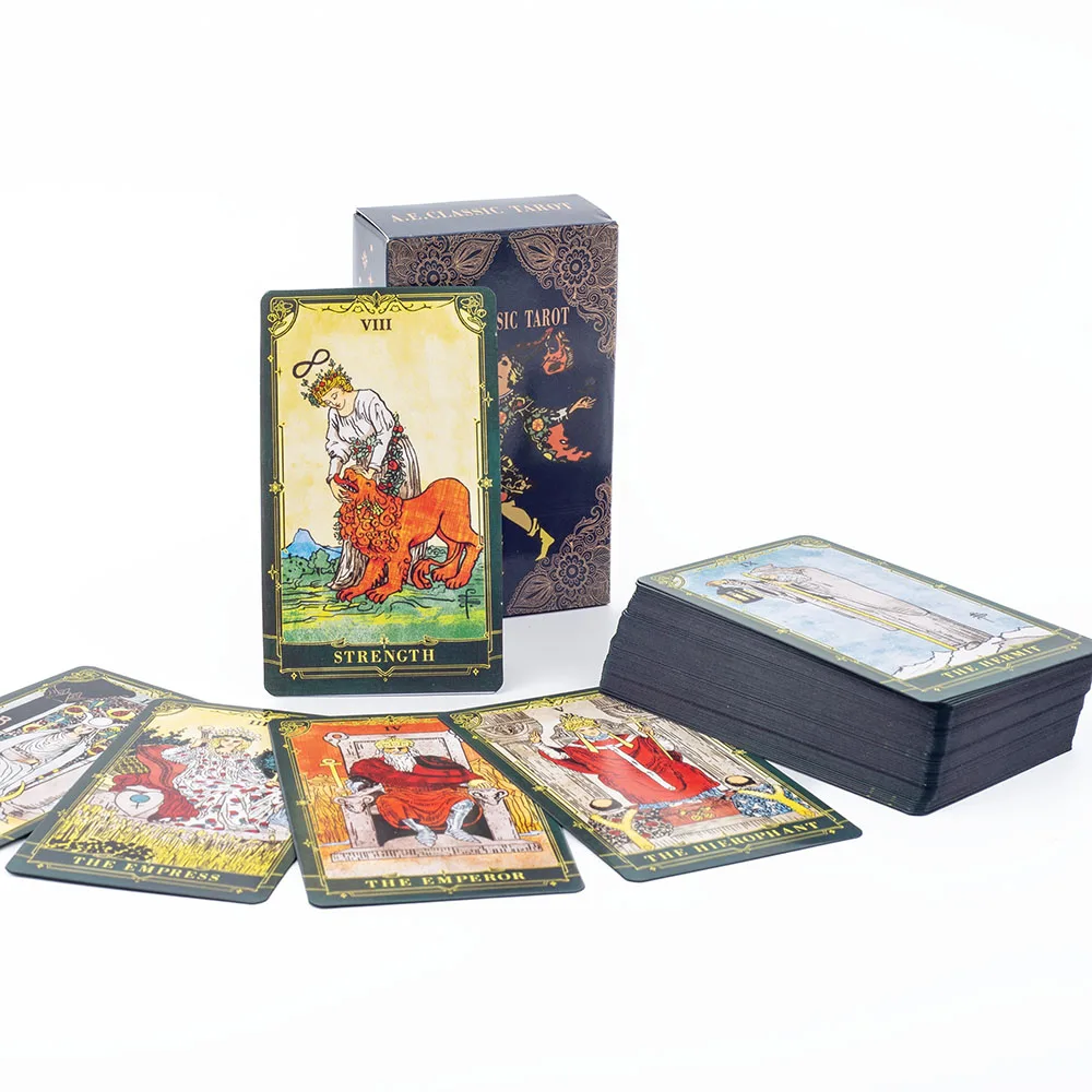 A.E.Classic Tarot Cards with Guidebook 10.3x6.1cm Color Edged Cards English Visions Divination Edition Oracle Deck Настільні ігри