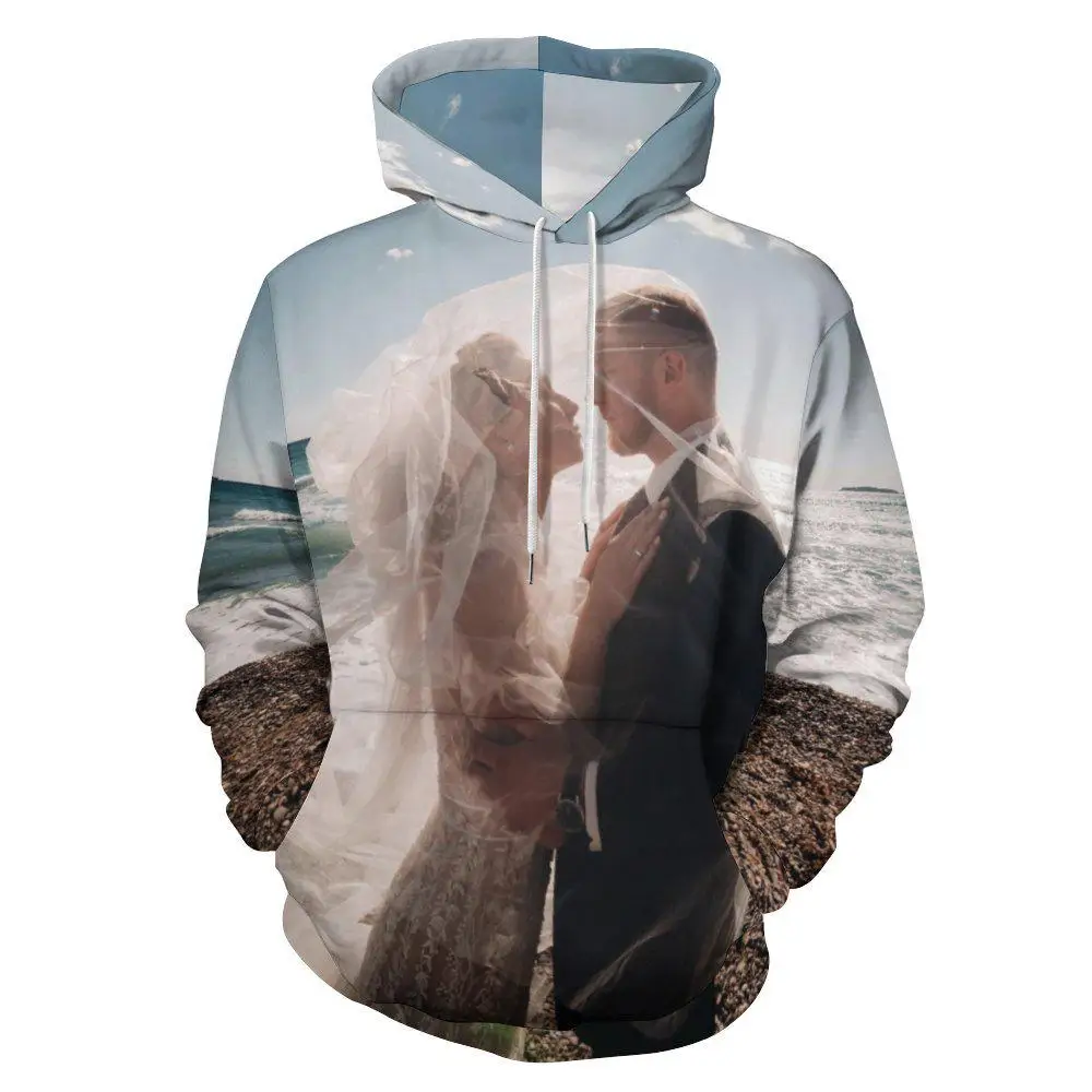 Custom Photo Hoodie personalized Face Unisex Hoodies customized Sweatshirt funny Design Hoodie bride bridegroom Wedding Shirt