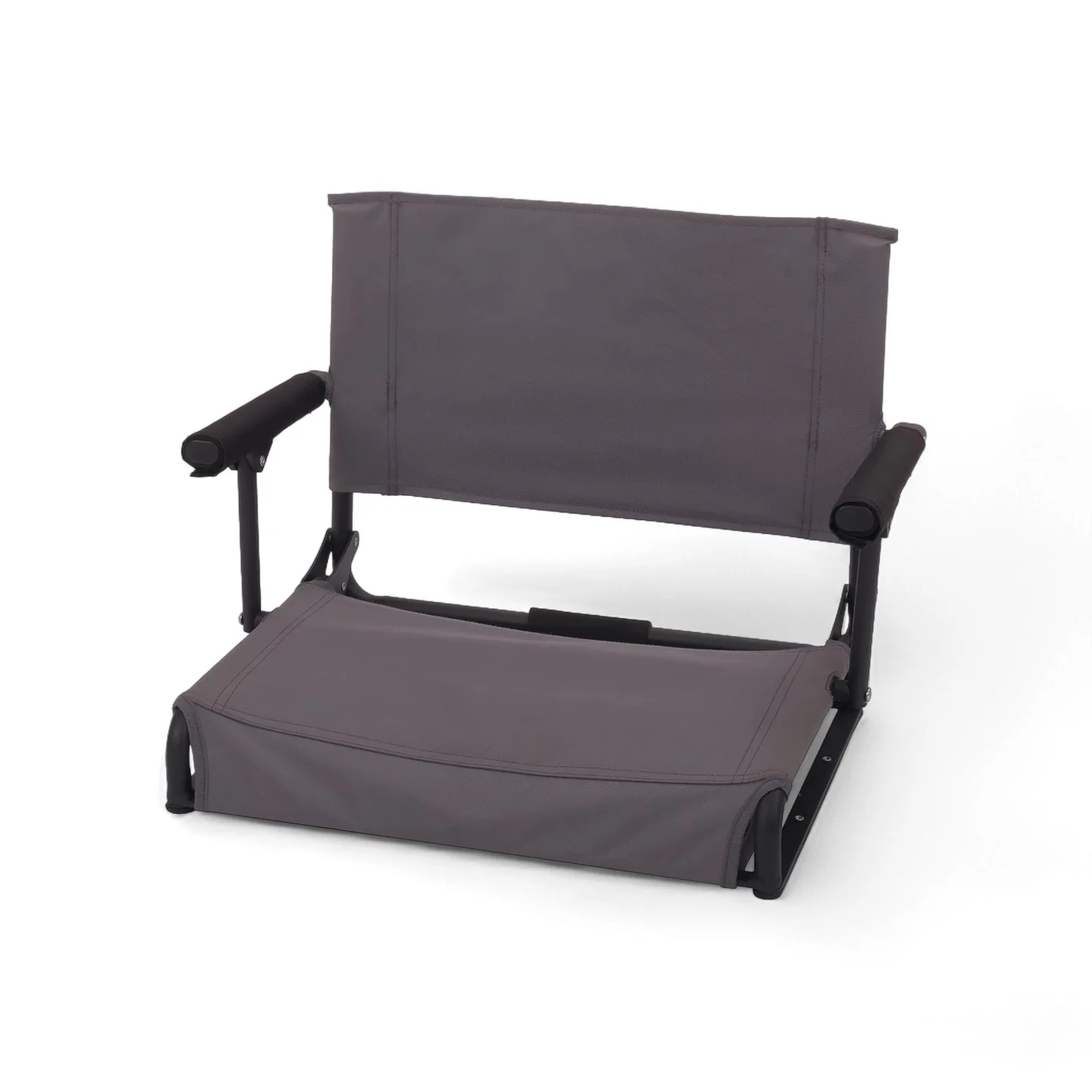 

Gray Stadium Seat with Hard Arms, Comfortable Cushion for Bleachers, Lightweight and Easy to Carry to Events