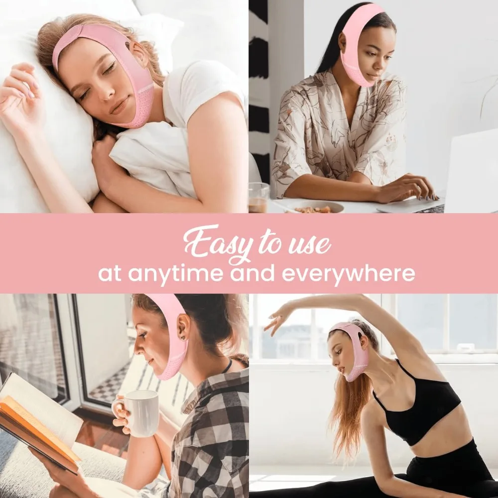 Correa de Estiramiento Facial reutilizable, soporte para dormir, reductor de barbilla doble, ejercitador de mandíbula, herramienta de adelgazamiento de contorno Facial para Unisex