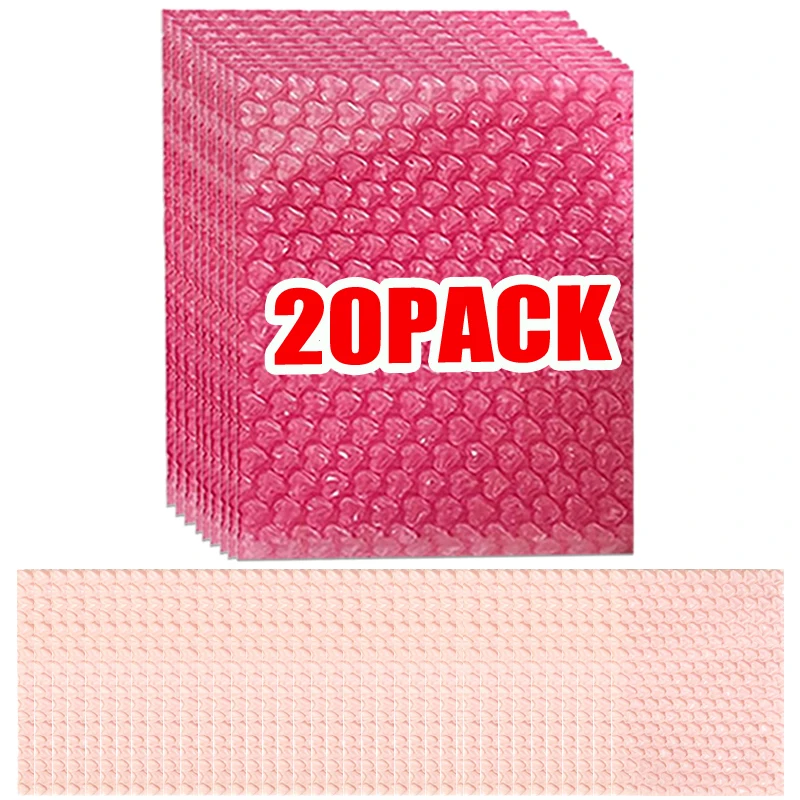 20-5PCS Bubble Mailers Pink Love Bubble Bags Self Seal Padded Envelopes Gift Storage Office Bubble Envelope Mail Packaging Case