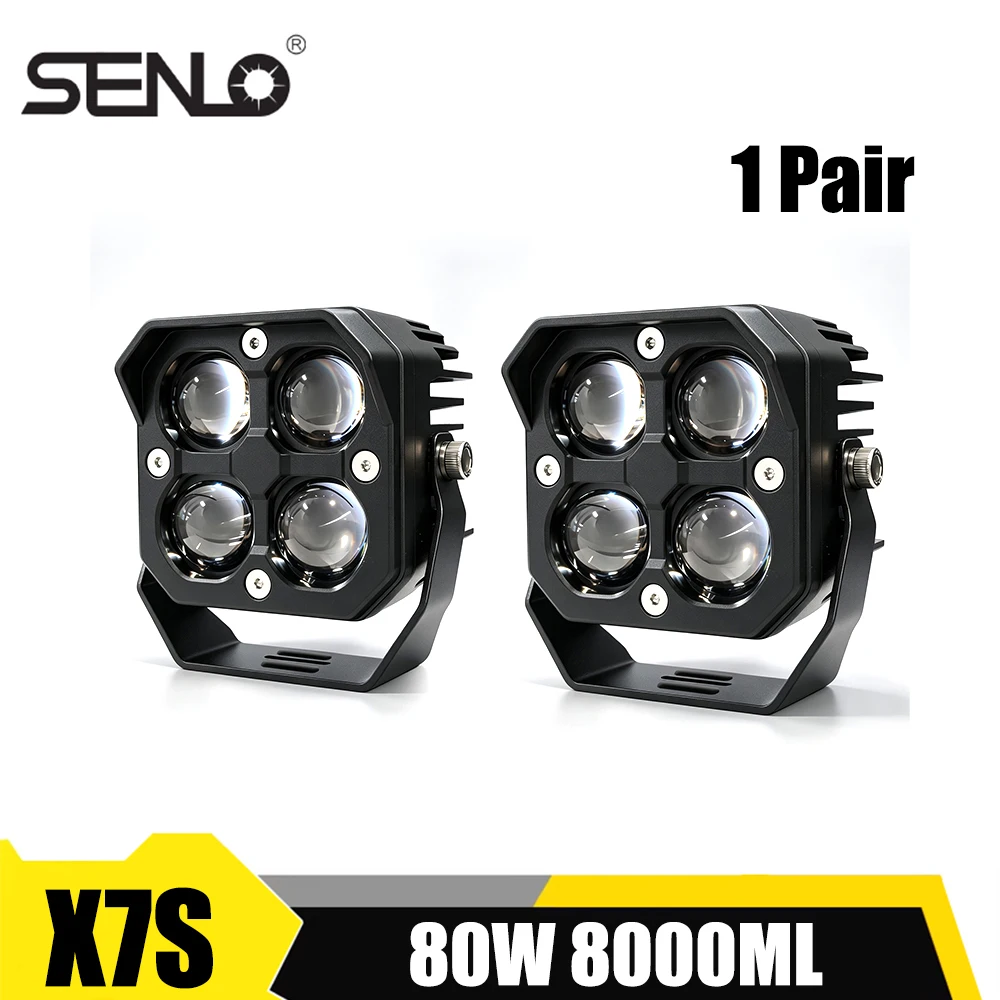 Senlo X7 80W Work Light Motorcycle LED 3 Inch Projector Headlight Driving Lights Fog Lamp for Motorcycle Headlights Spotlight