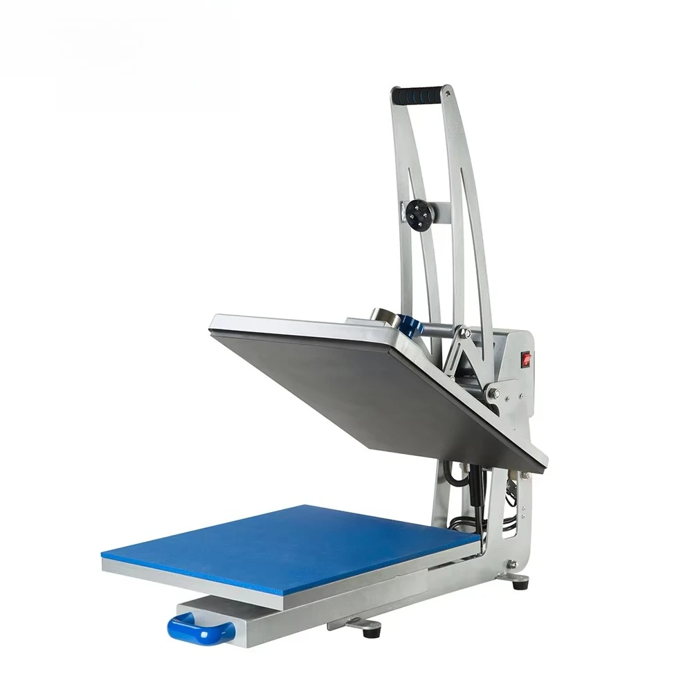 Electric Heat Press Machine Semi-Automatic LCD Controller CE Tested New T-Shirt Printing Garment Use 110V/240V