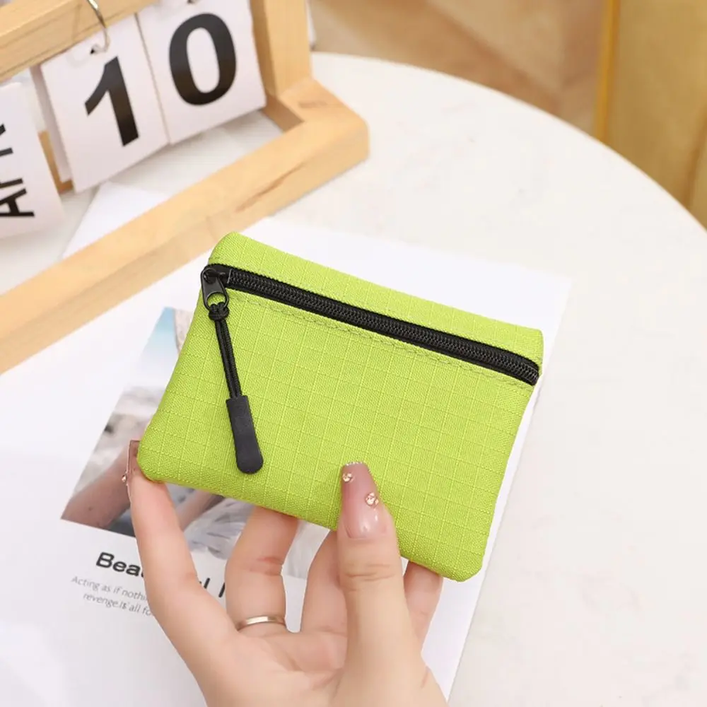 Unisex Solid Color Mini Coin Purse Zipper Canvas Coin Key Bag Kid Storage Pouch Small Wallet Women Men