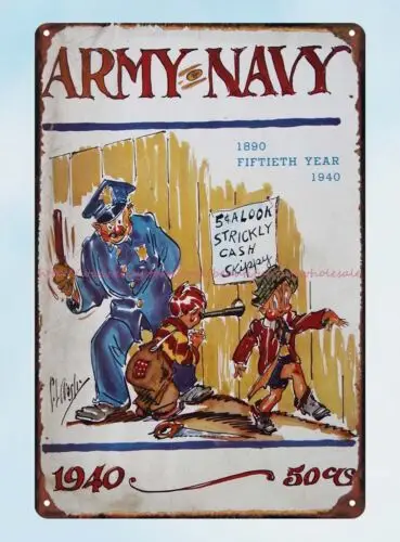 buy posters Army v. Navy Football Program 1940 - Percy Crosby Cover tin sign