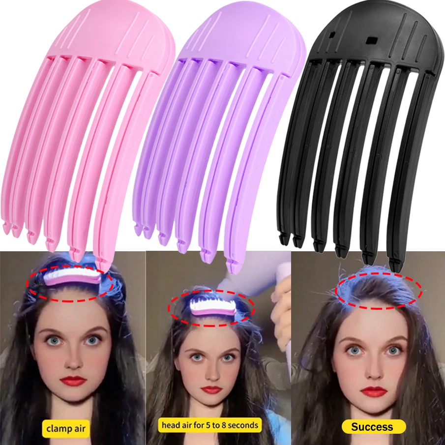 3/6Teeth Hair Fluffy Styling Assistant Clip Lazy head Top Curling Bang Hair Roots Volume Roller Fixed Shape Barrel Braiders Tool