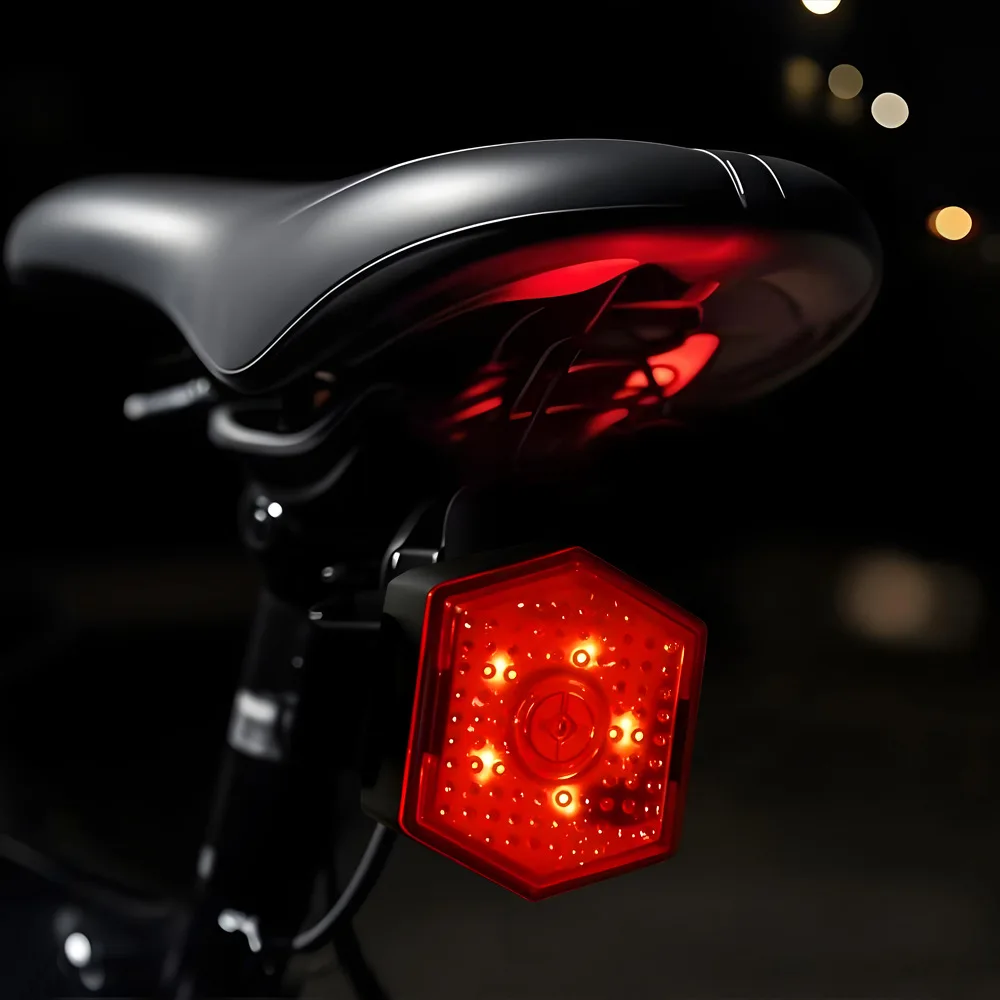 High-brightness Led Bicycle Taillight Waterproof USB Rechargeable Bike Taillight 5LED Taillight for Night Cycling Bicycle Light