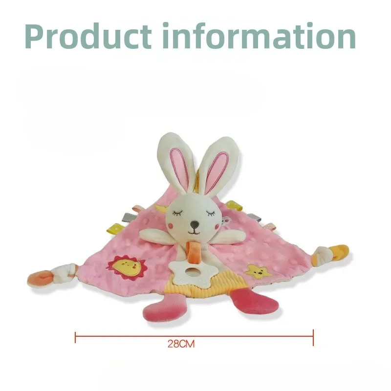 Cute Cartoon Animals Baby Soothing Towel 0-1 Years Old Infant Sleeping Doll Lion Elephant Rabbit Triangle Towel Plush Toys