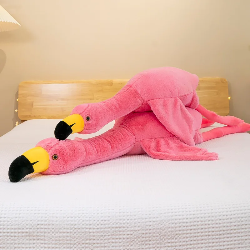 130cm/160cm Giant Flamingos Plush Toys Cute Birds Stuffed Animals Kids Sleeping Pillows Room Decor Christmas Gifts for Girls