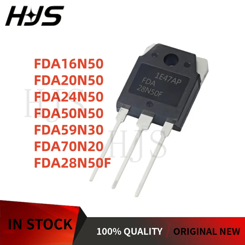 5Pieces 100% New FDA59N30 FDA16N50 FDA24N50 FDA70N20 FDA28N50F FDA20N50 FDA50N50 TO-3P MOS Transistor
