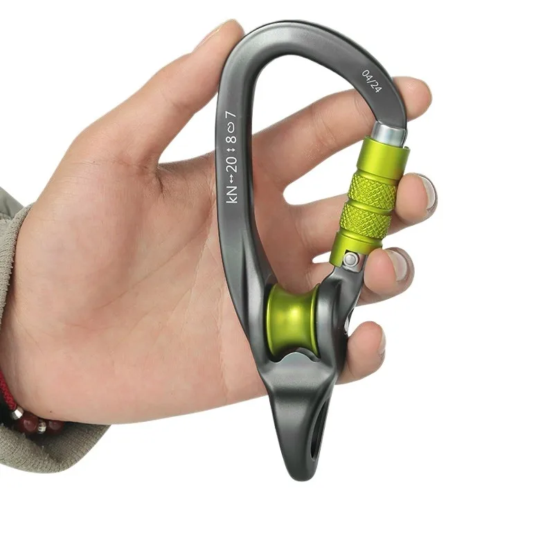multifunctional-pulley-lock-carabiner-with-anchor-point-heavy-duty-climbing-gear-for-outdoor-rescue-climbing-zip-line-bearings