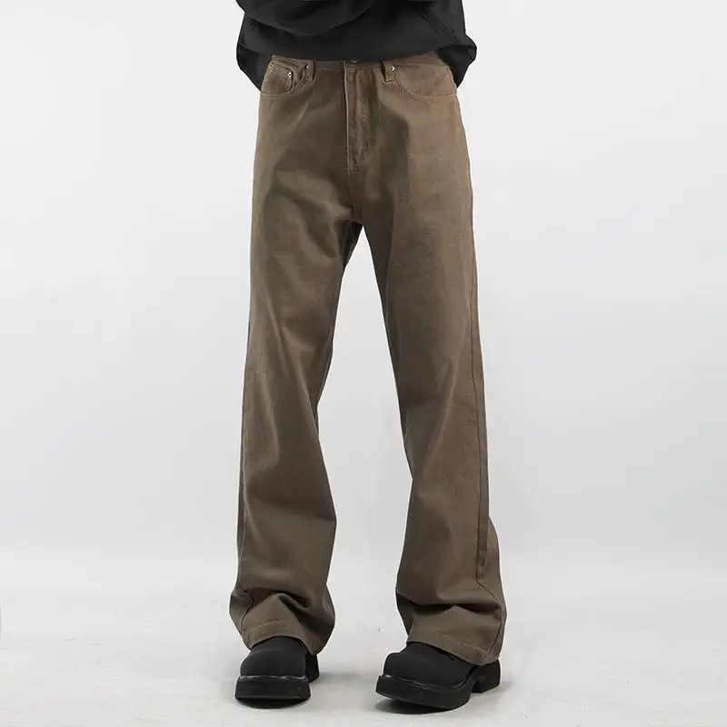 

Мужские повседневные брюки в стиле ретро, американские, свободные, прямого кроя, рабочие, для лесорубов, модные, осенне-зимние, хлопковые, дышащие