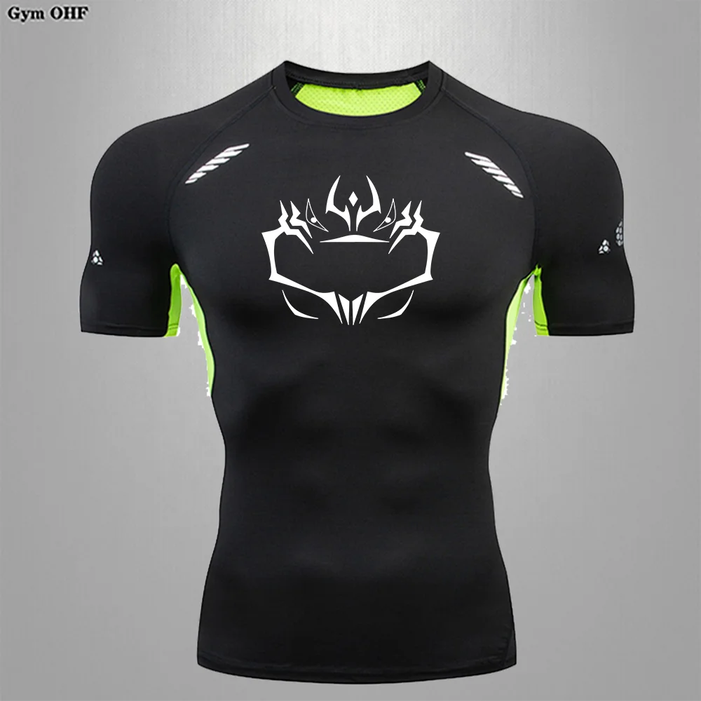 Shape Running T-shirt Sports Short T-shirts Quick Drying Breathable Sports Tight Training Compression Running Men's Top image 3