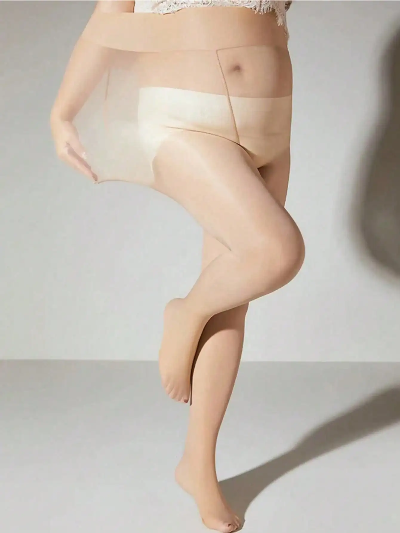 

1 пара женских больших размеров из ткани с конским маслом, черные/цвета кожи, высокоэластичные прозрачные колготки, повседневные колготки для вечеринок