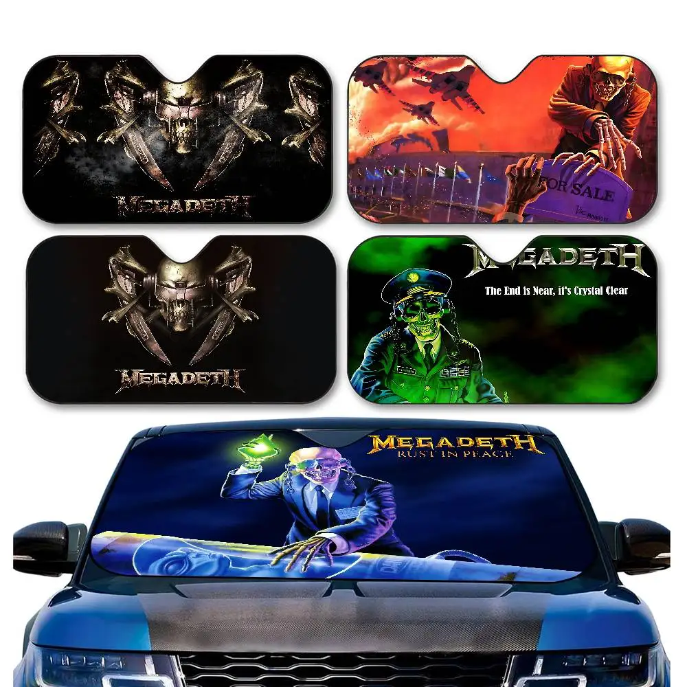 Band M-Megadeths Car Sunshade Shield Windshield Window Sun Blocker Cover Interior Protection For Truck SUV Visor Universal