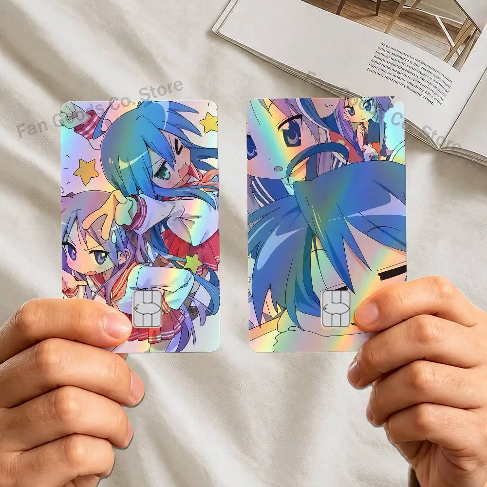 Konata Izumi L-Lucky S-Star Laser shimmer Name Card Sticker Decorate Bank Card Student Supplies Decals Patch Documents Birthday