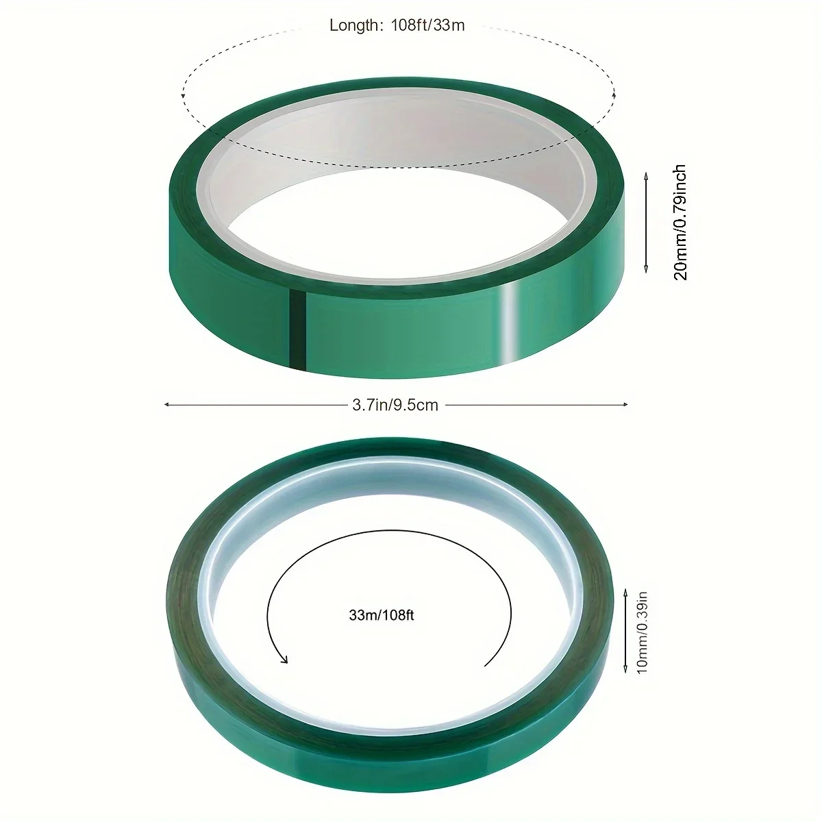 Heat Tape for Heat Press,20mm/10mm,33m High Temperature Tape,Heat Resistant Tape,Heat Transfer Tape for Sublimation image 6