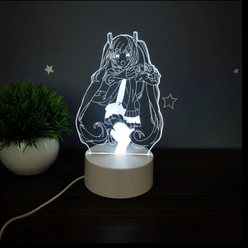 Movie Animation Hatsune Miku Peripheral Anime LED Night Light Room Night Lighting USB Charging Luminous Accessories