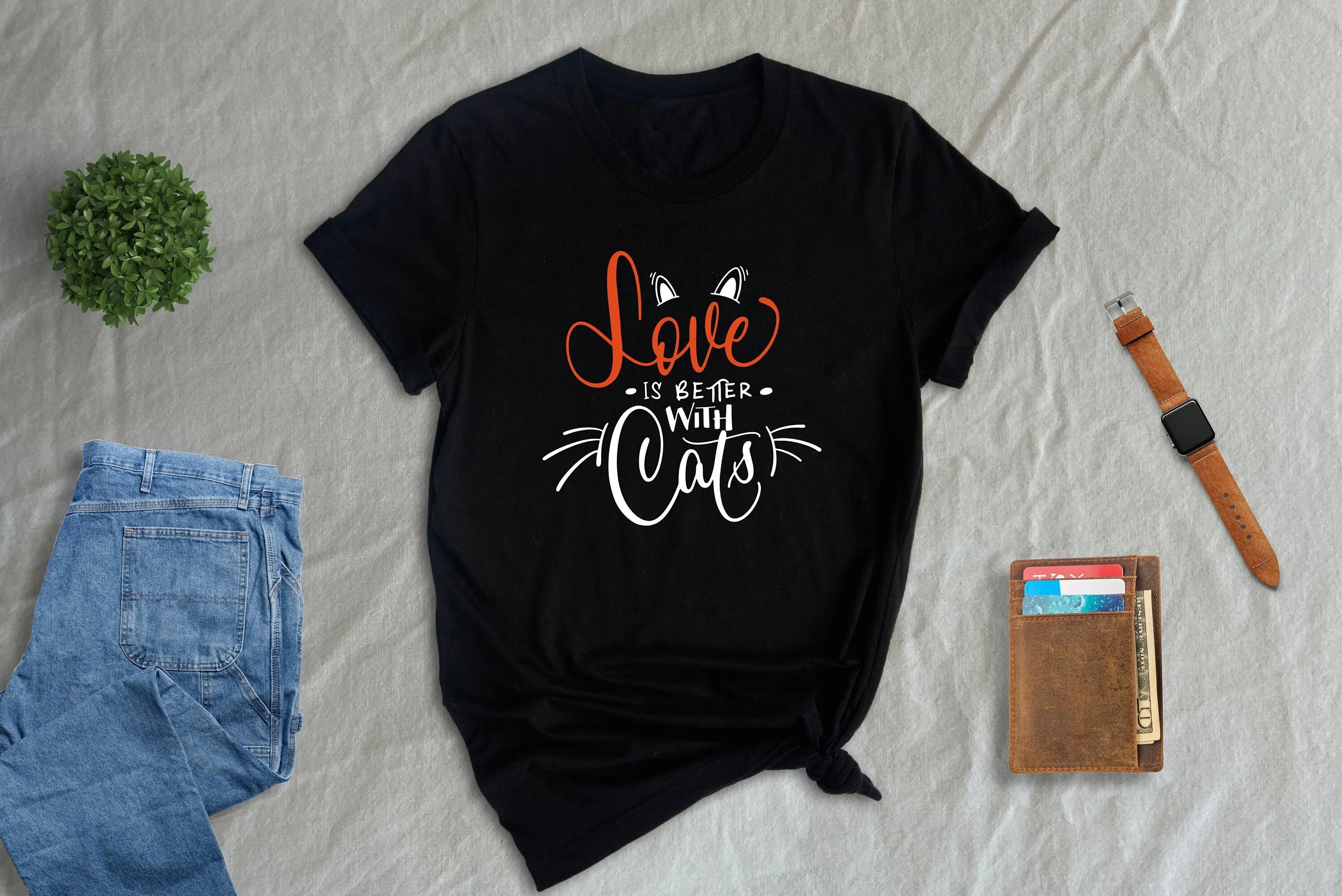 

Футболка «Любовь лучше с кошками» Cat Lover Owners Cute Cate День матери