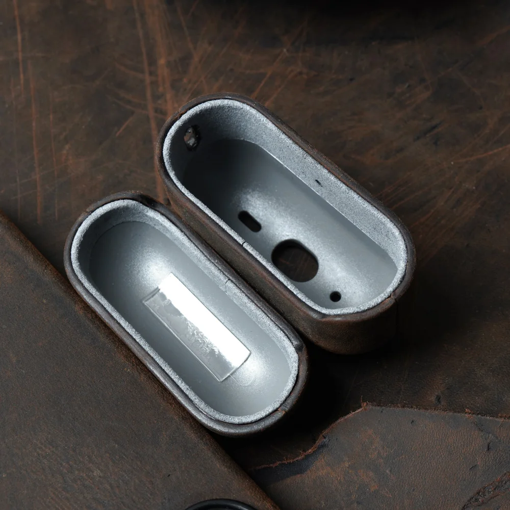 Italian Crazy Horse Genuine Leather Case for AirPods Pro 3 2 Luxury Cases   Wireless Bluetooth Headset Cover