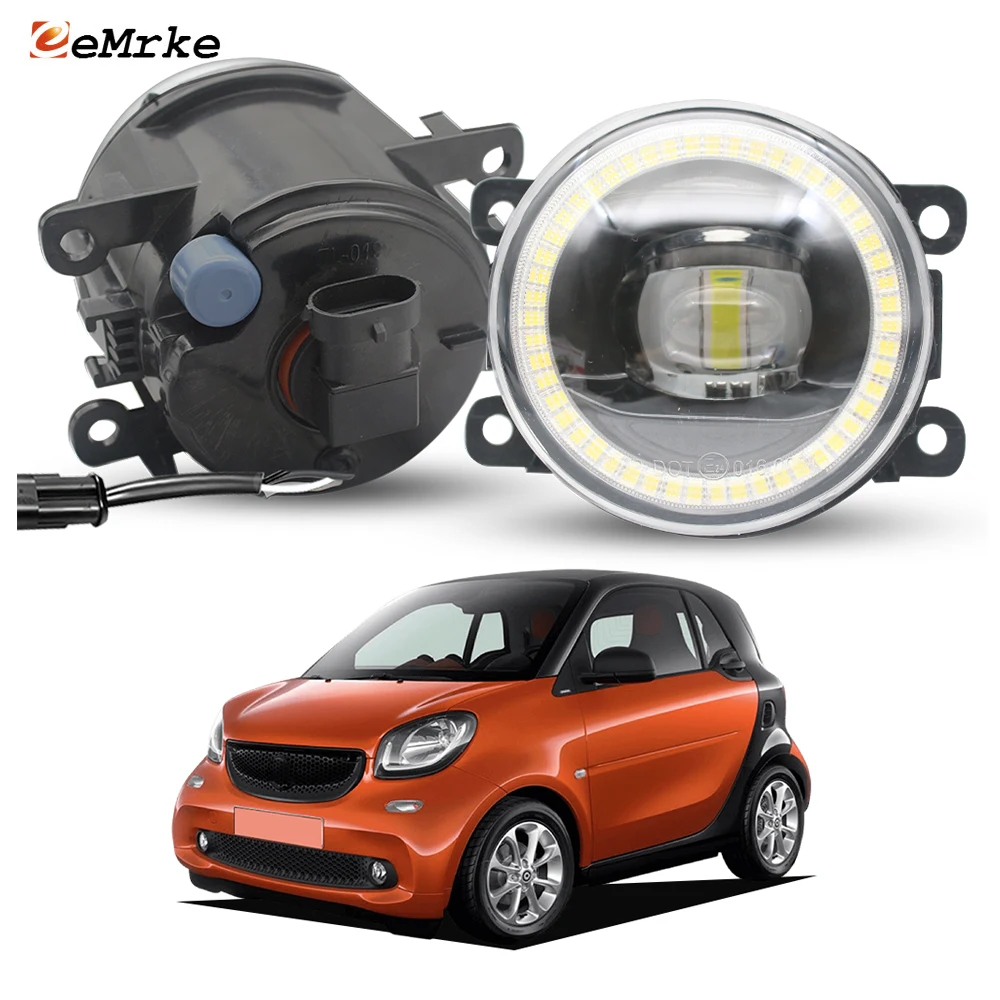 

Обновленные линзы противотуманных фар 30 Вт для Smart Fortwo Forfour 453 2014-2019 Angel Eyes DRL Daylight PTF 30 Вт Светодиодные дневные ходовые огни