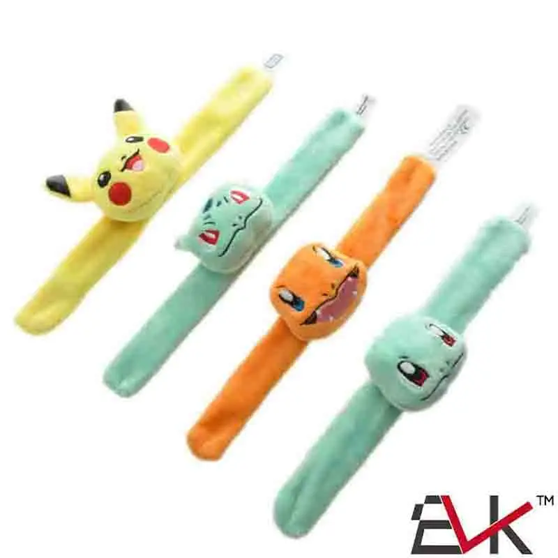 Pokemon Plush Wristband Bracelet Pikachu Genie Turtle Doll 1.5mm Crystal Super Soft Pop Circle Holiday Dress Up Birthday Gifts