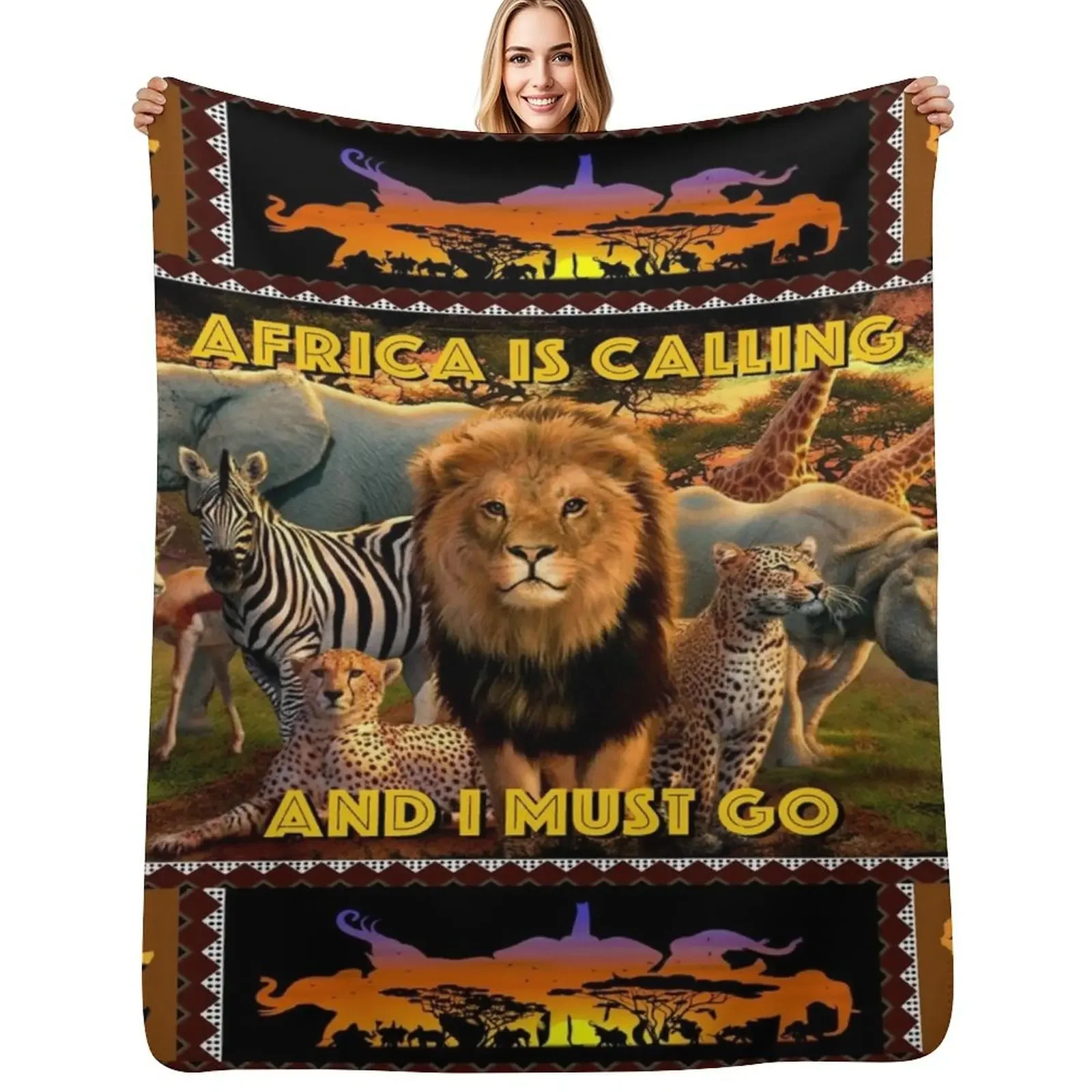 

African is Calling And I Must Go Throw Blanket manga For Decorative Sofa Hairy Blanket