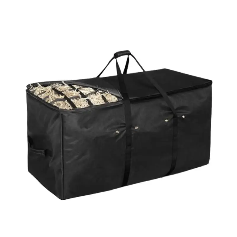 

Hay Bale Bag Oxford Heavy Duty Hay Bale Extra Large Container Tote Waterproof with Top Slow Feed Design for Barn Stable
