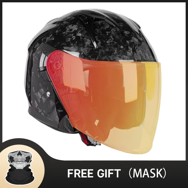 

2025 Новая модель мотоциклетного шлема с открытым лицом из углеродного волокна 3/4, улучшенная с улучшенным комфортом и защитой для гонщиков унисекс