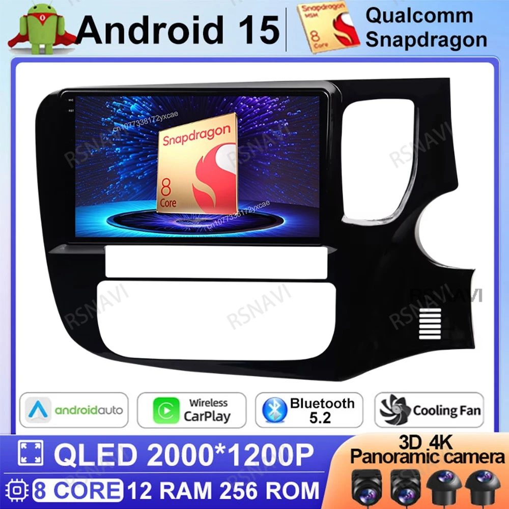 

Android 15 Car Radio For Mitsubishi Outlander 3 2012-2018 BT GPS Wireless Carplay Auto 5G WIFI Navigation 4G LTE Viedo Player