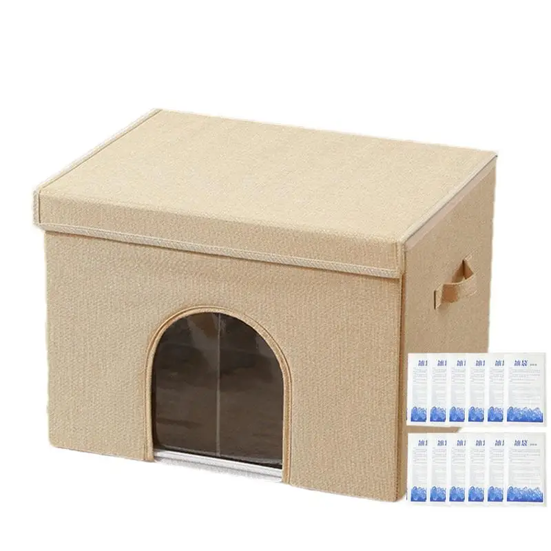 

Cat Houses Condos Foldable Outside Cat House Outdoor Pet House Outside Cat Shelter Insulated Cat House with 12PCS Ice Packs for