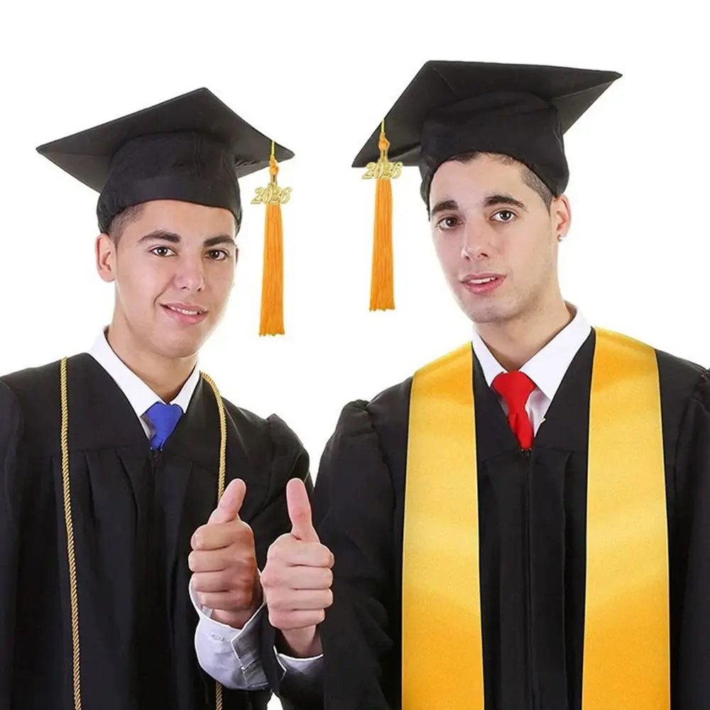 4pcs-set-v-neck-graduation-robe-set-graduation-stole-sash-zipper-closure-bachelor-gown-graduation-party-with-tassel-doctor-gown