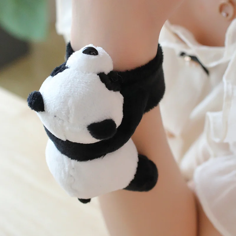 1pc Kawaii Animal Slap Snap Wrap Wristband Bracelet Panda Plush Hand Ring Wristband For Kids Toys Birthday Elegant Present